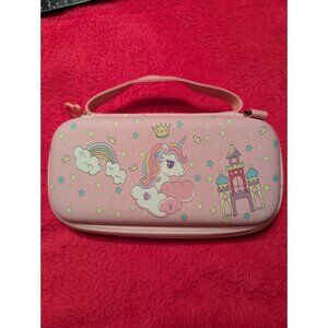 FANPL Pink Unicorn Carrying Case for Nintendo Switch Lite Travel Shell Bag Pouch